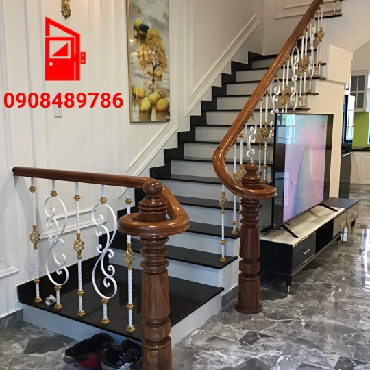 Tay vịn cầu thang, tay vịn gỗ cầu thang